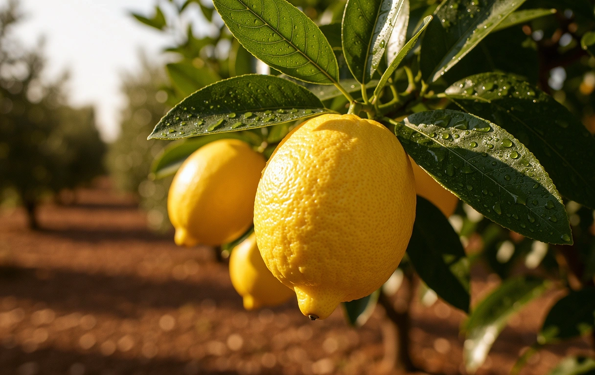 Limoni freschi sulla pianta